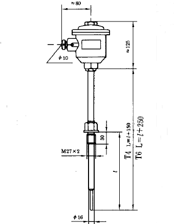 WZP-24SA固定螺紋隔爆熱電阻安裝圖片 WZP-24SA固定螺紋隔爆熱電阻安裝圖片