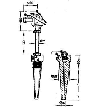 WRNR-15、WRER-15電站測溫專用熱電偶